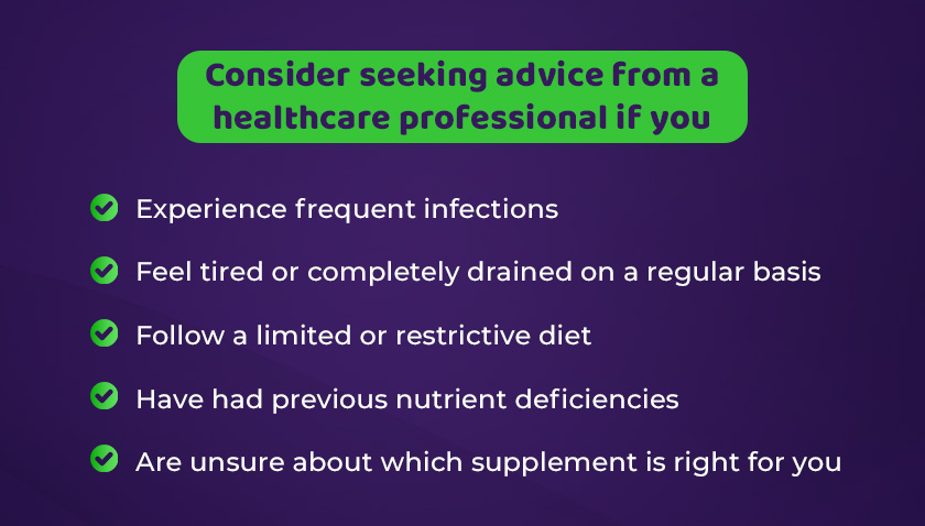 A Quick Checklist to consider seeking advice from a healthcare professional