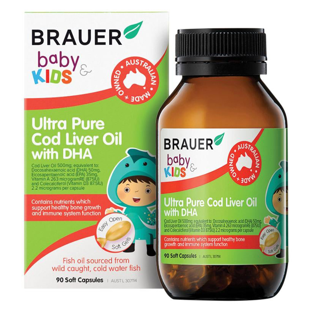 Buy Brauer Baby & Kids Ultra Pure Cod Liver Oil with DHA Online